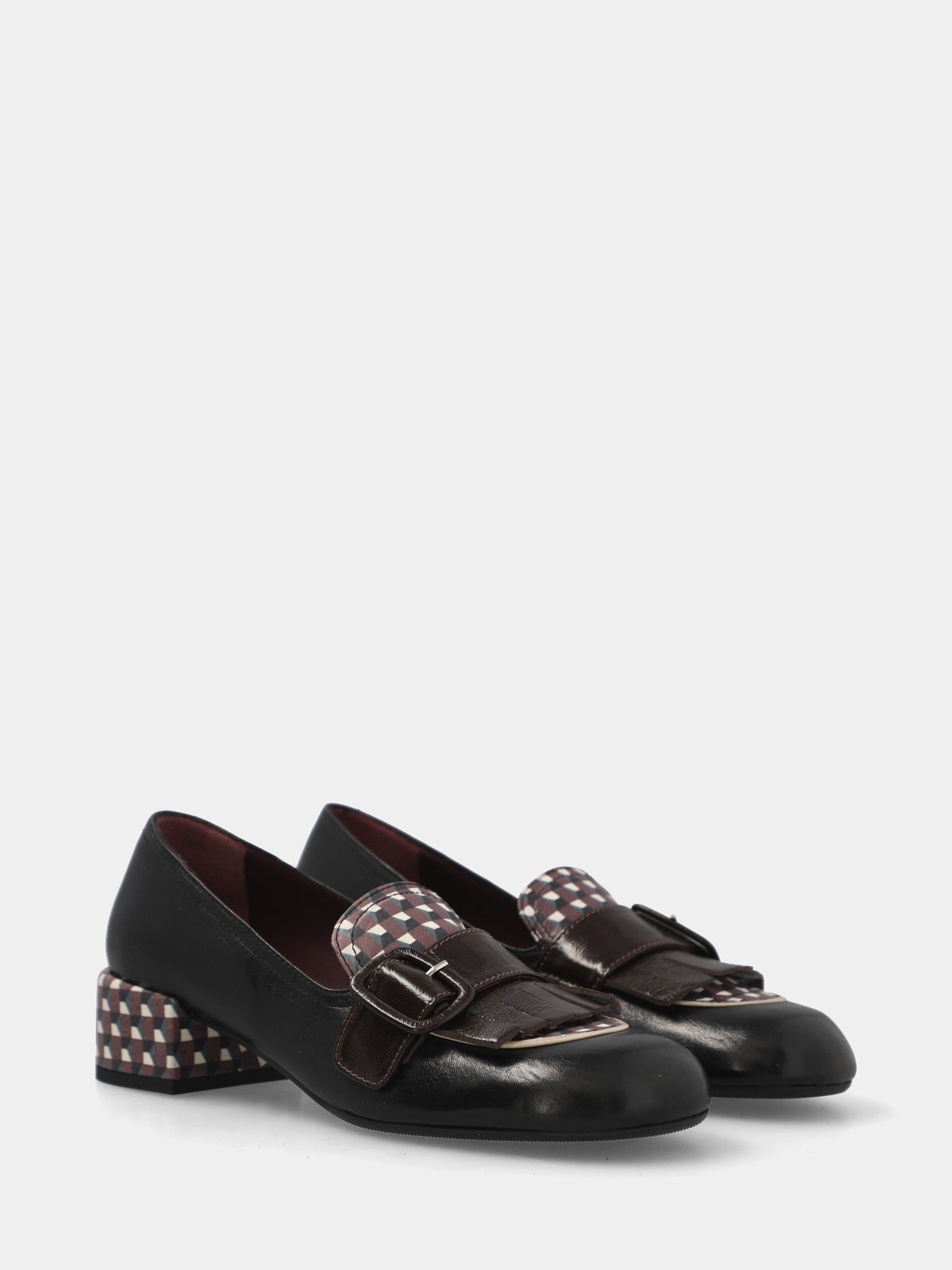 Mocassino in velour multicolor con frangia