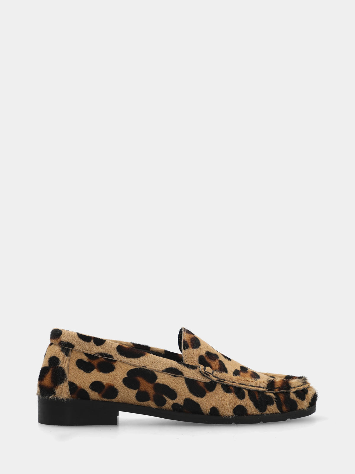 Mocassino in cavallino animalier con vaschetta cucita