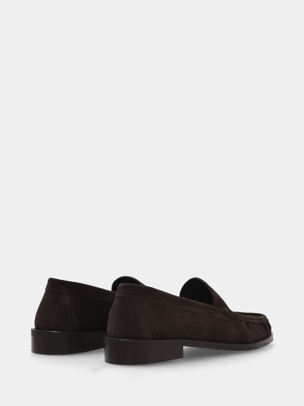 Mocassino in camoscio testa di moro con vaschetta cucita
