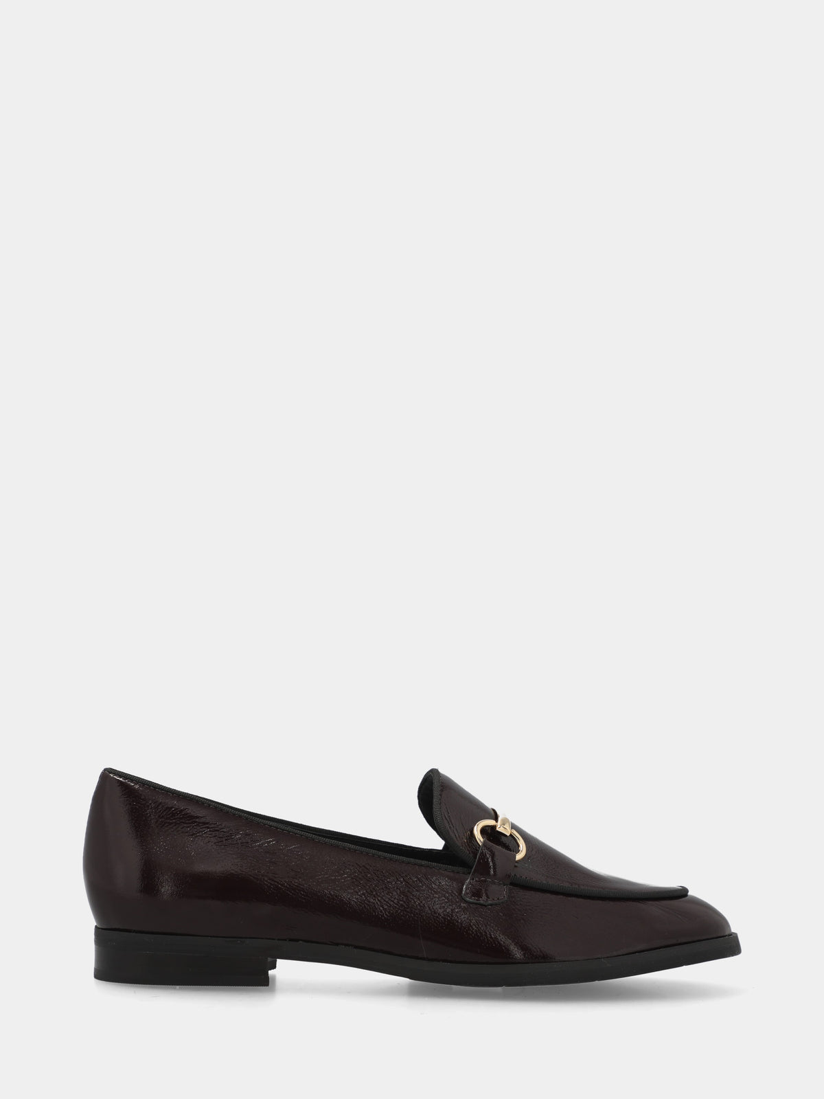 Mocassino in naplack bordeaux con morsetto metallico