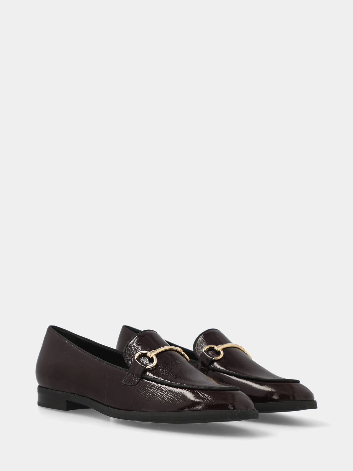 Mocassino in naplack bordeaux con morsetto metallico