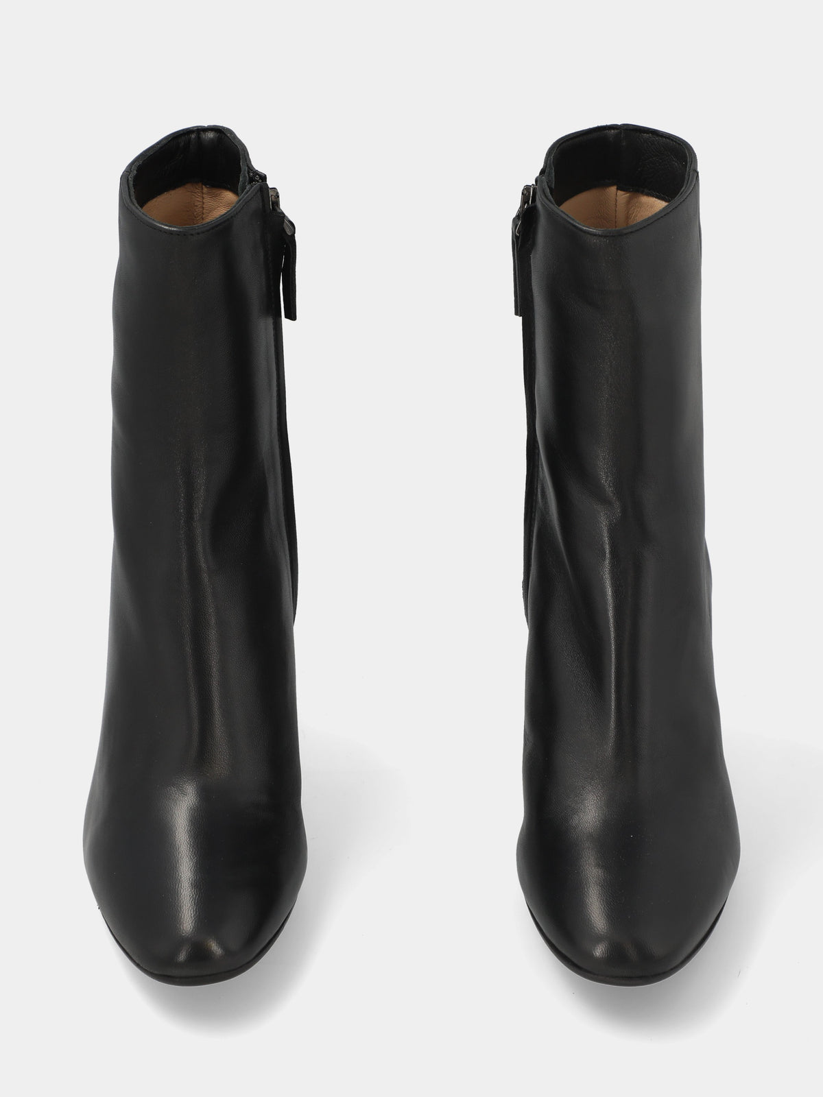 Stivaletto in nappa nera con tacco a blocco
