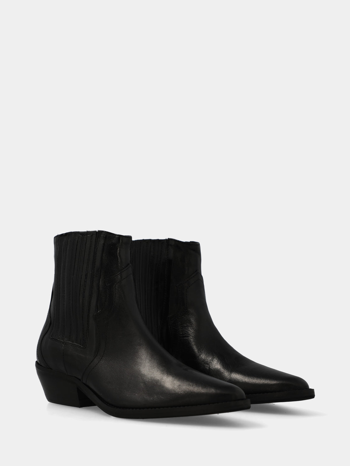 Stivaletto in vitello nero con elastici coperti