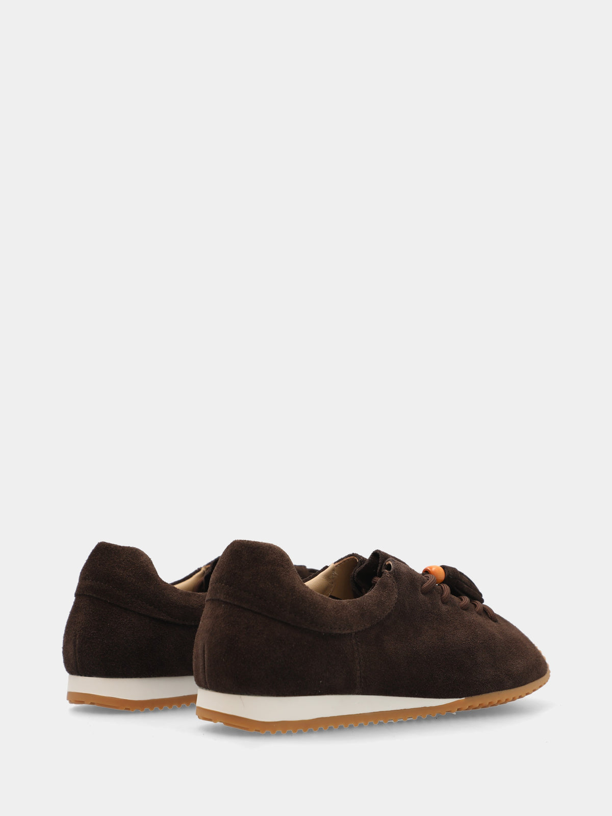 Sneaker in velour testa di moro con suola zigrinata