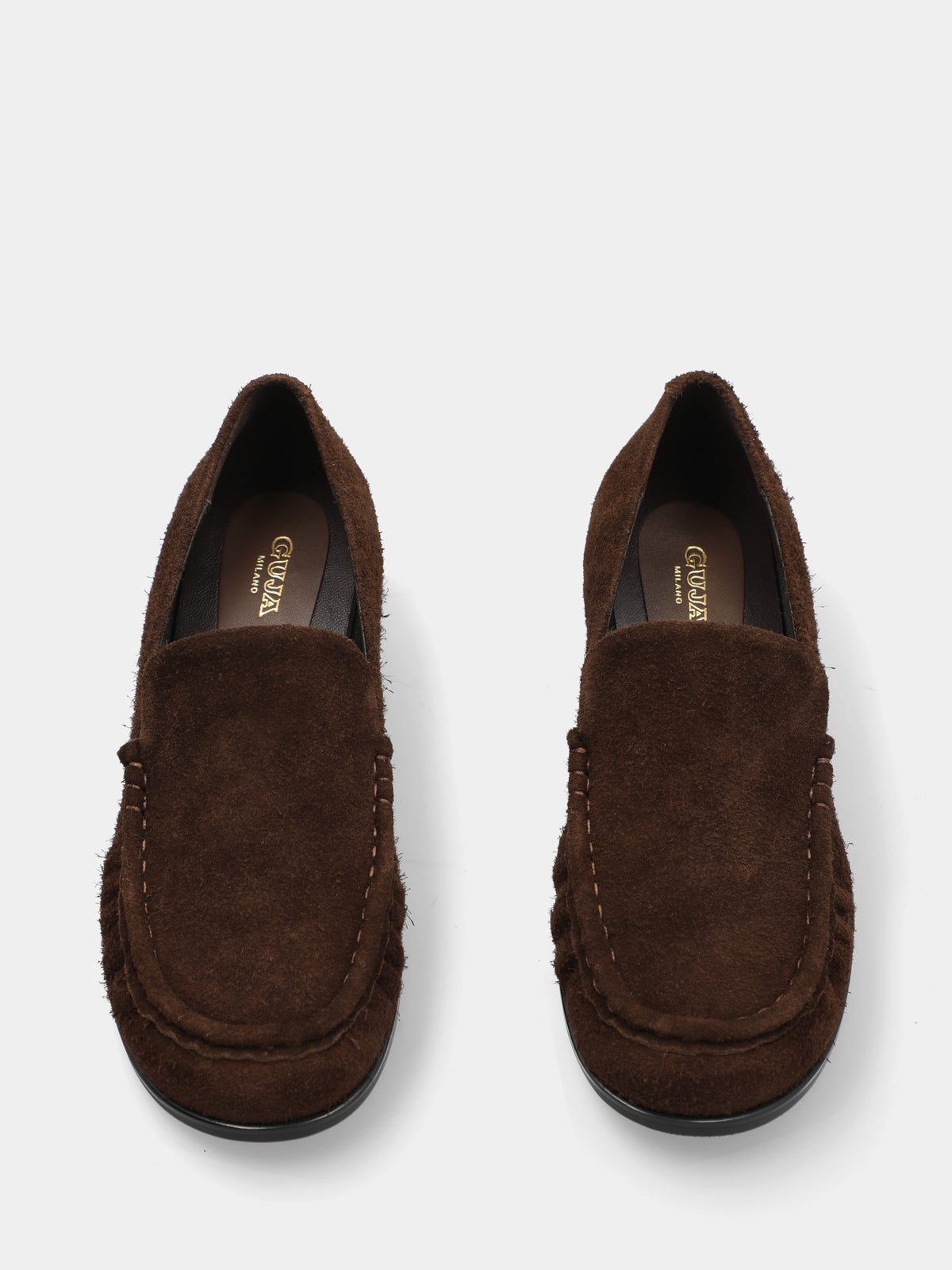 Mocassino in velour testa di moro con vaschetta cucita