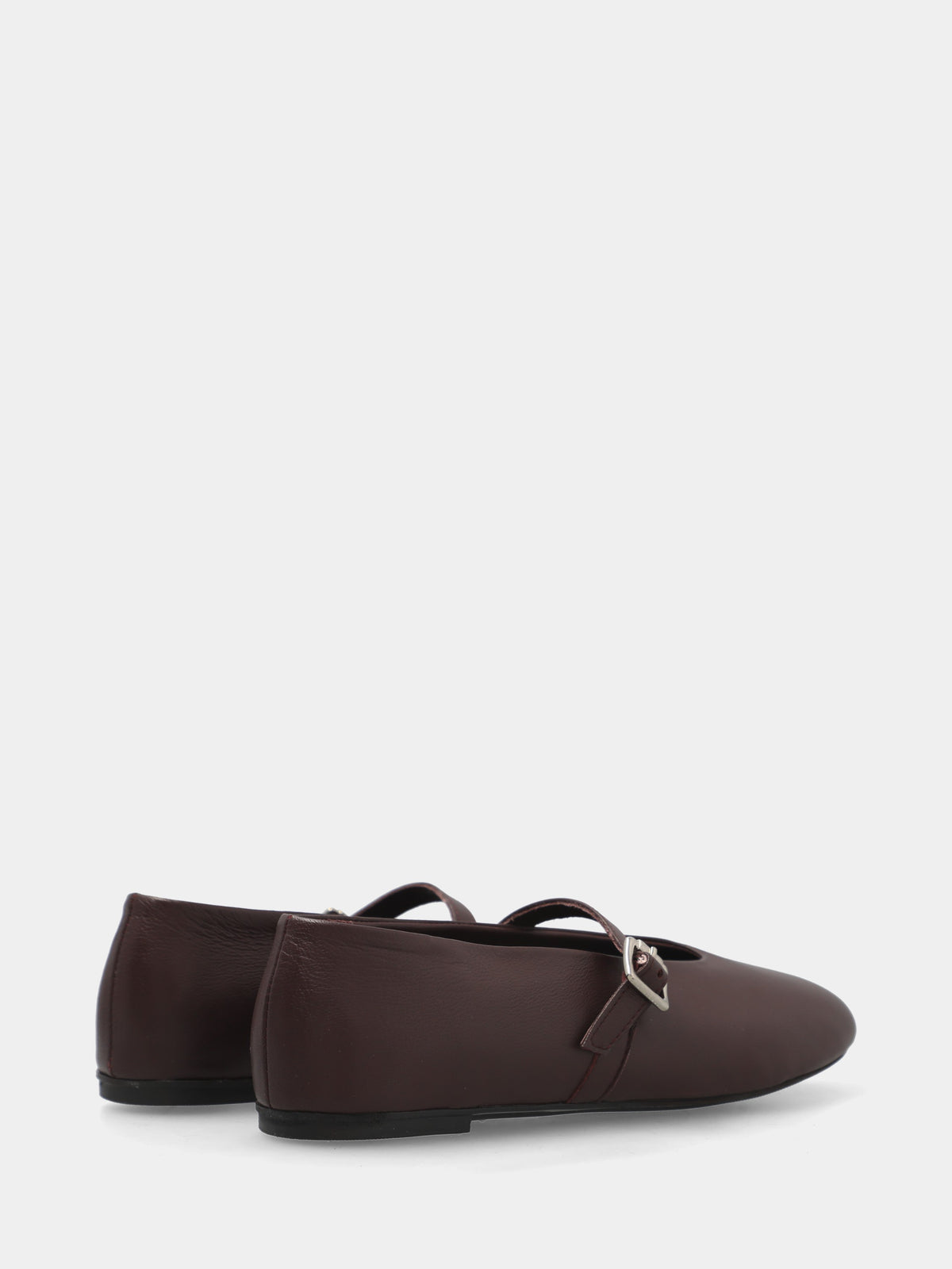 Ballerina in nappa bordeaux con cinturino alla caviglia