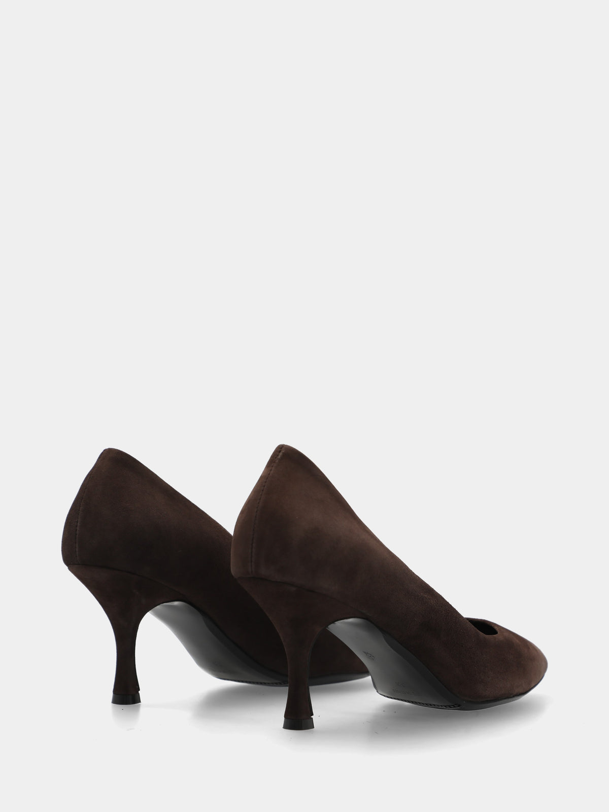 Décolleté in camoscio testa di moro con tacco a calice