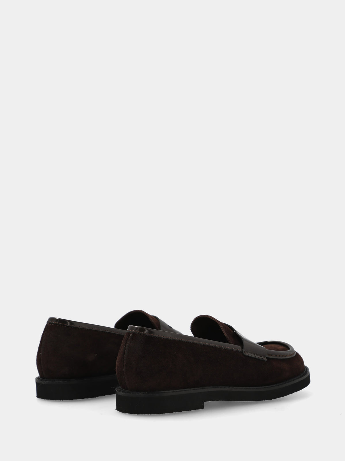 Mocassino in velour testa di moro con mascherina