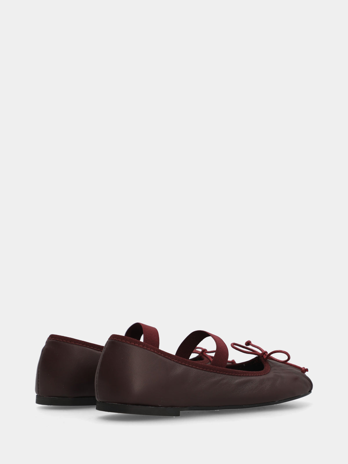 Ballerina in nappa bordeaux con punta plissé