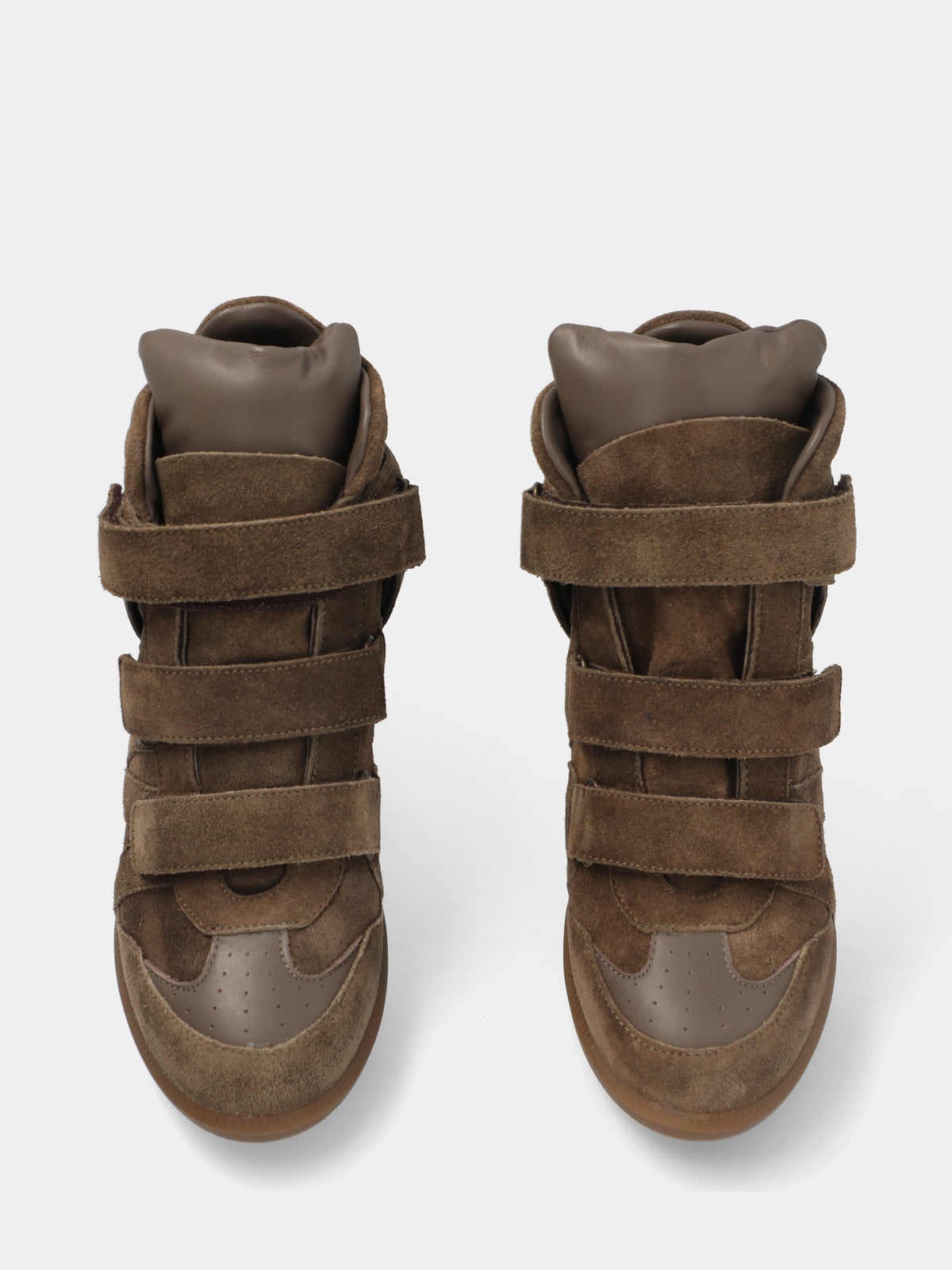 Sneakers in velour grigio con tre cinturini a strappo