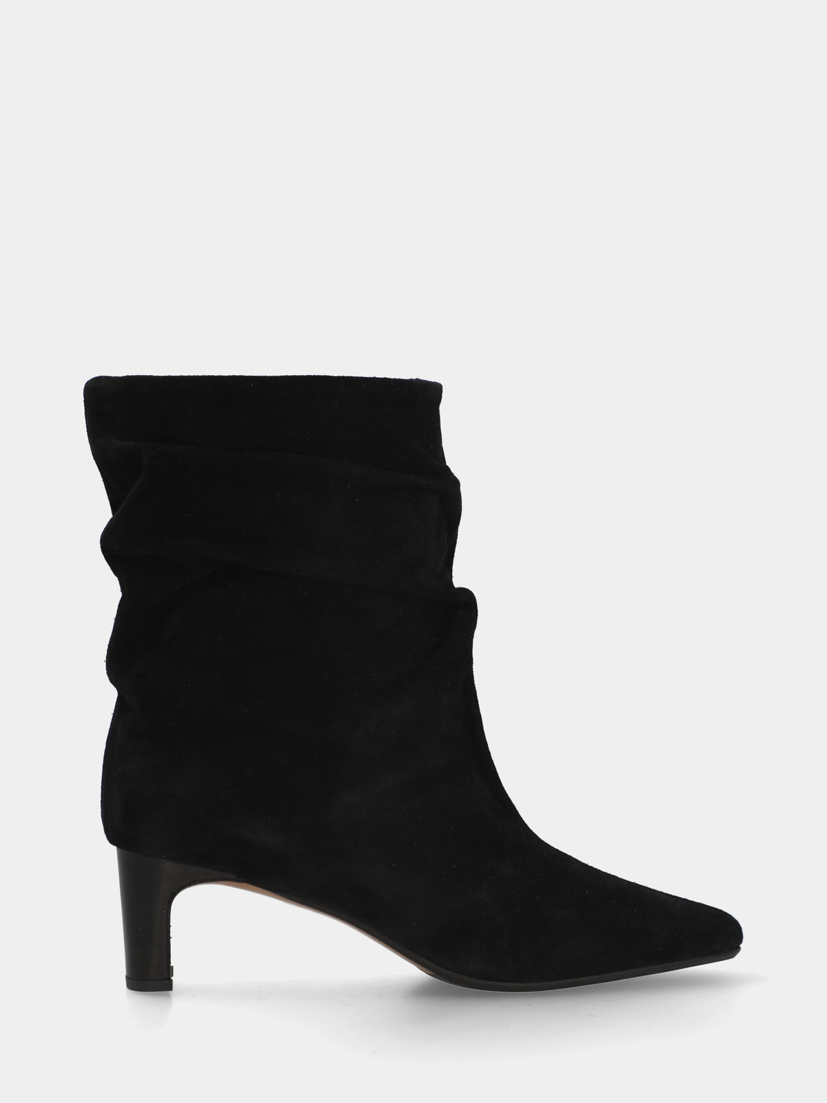 Stivaletto in camoscio nero con pince