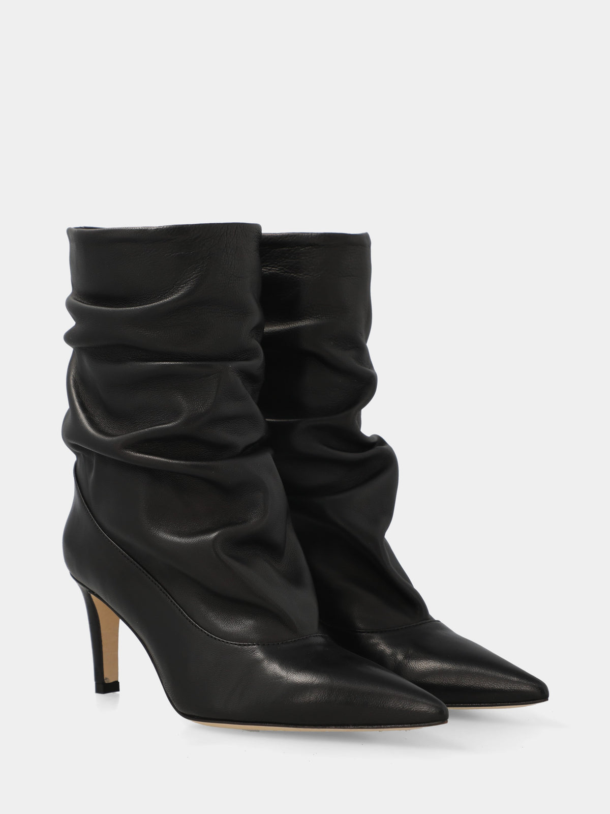 Stivaletto in nappa nera con pince