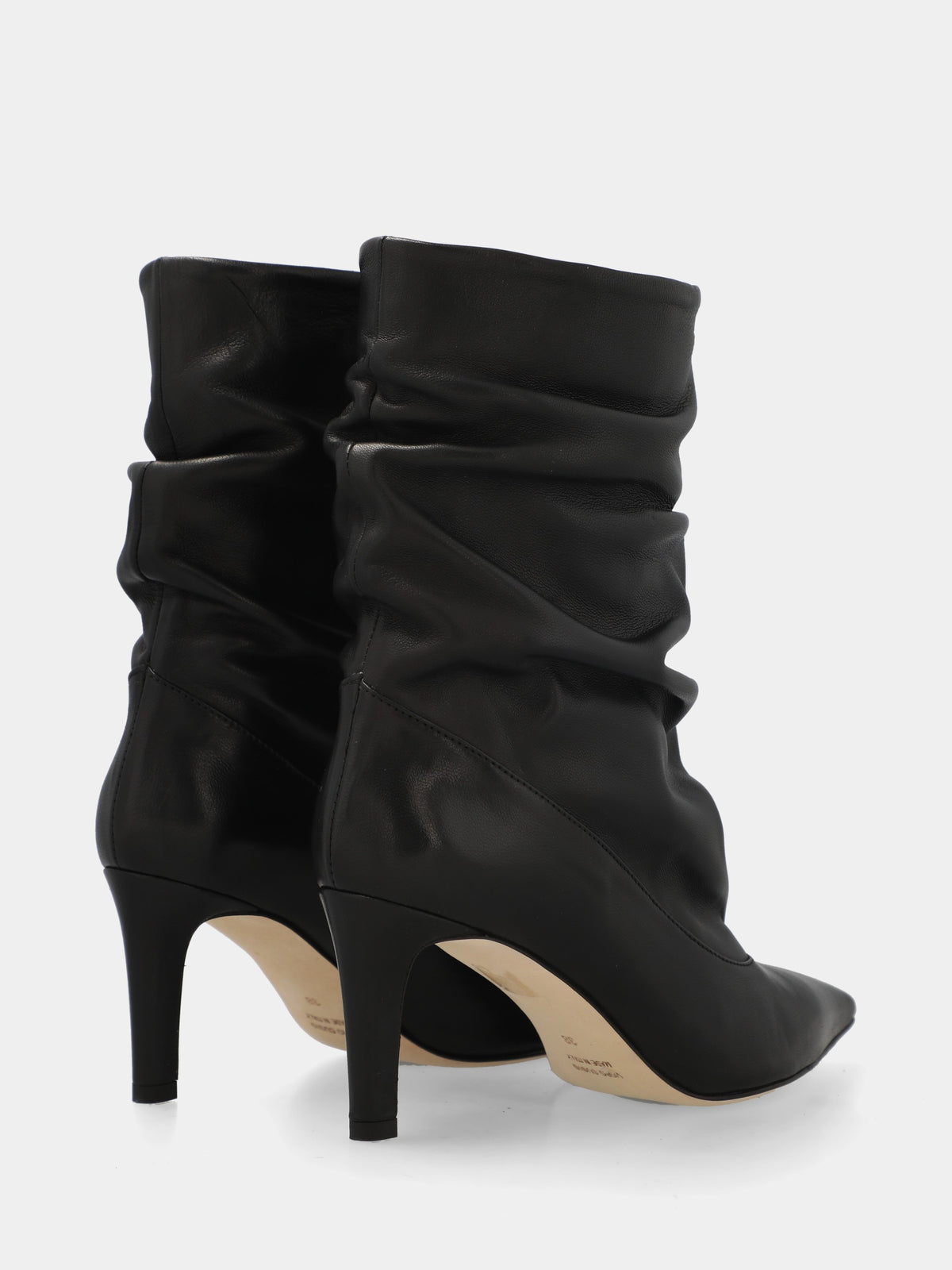 Stivaletto in nappa nera con pince