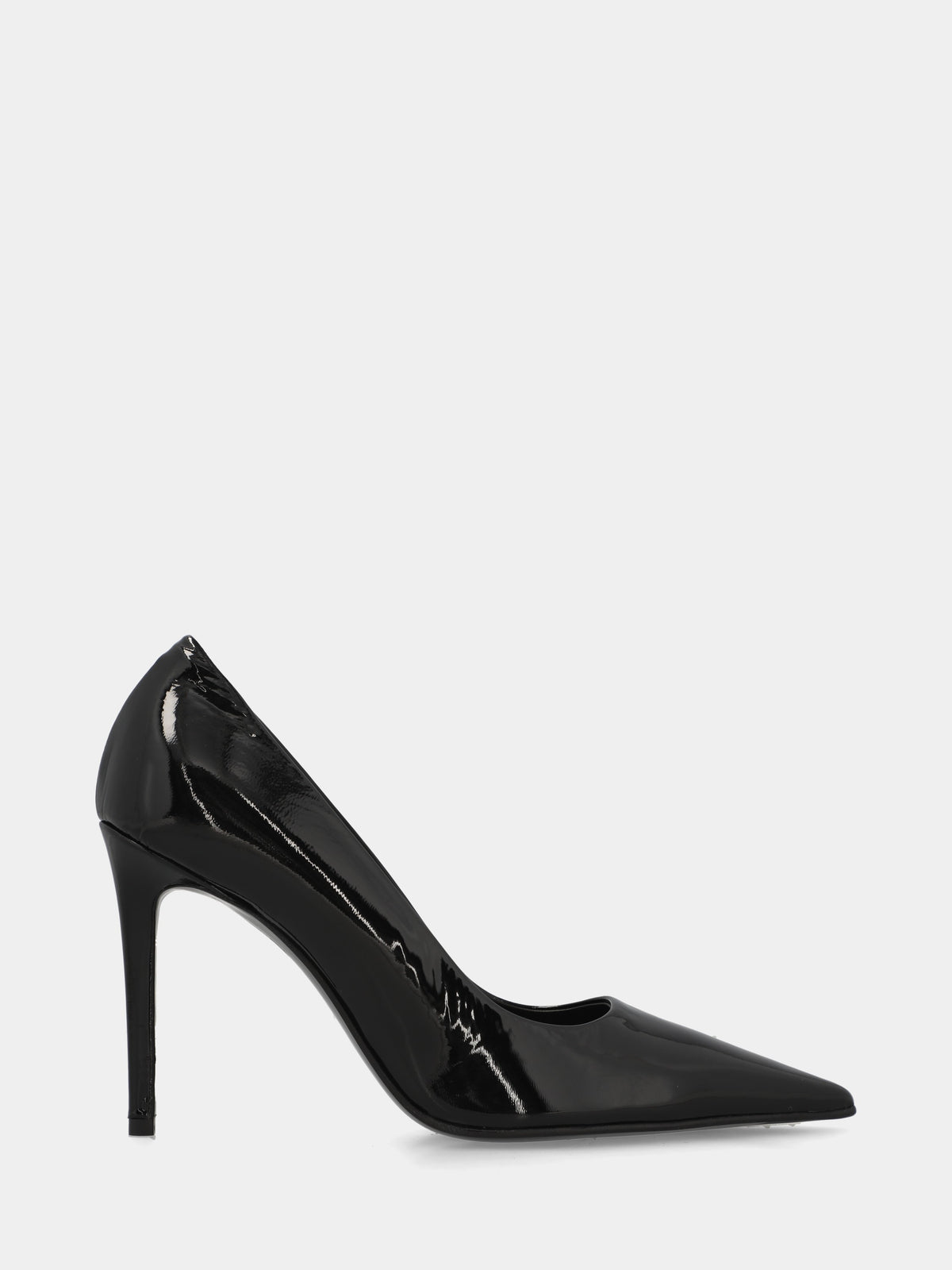 Décolleté in naplack nero con scollo tondo ampio