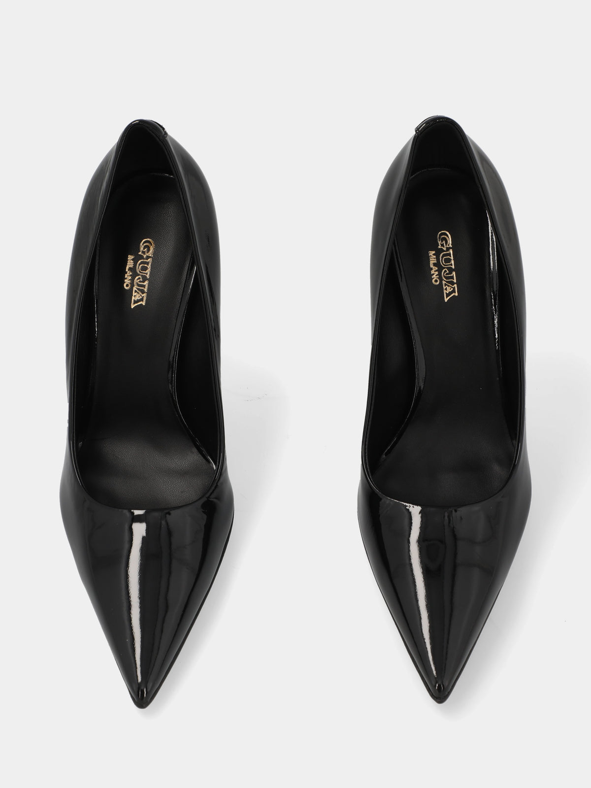 Décolleté in naplack nero con scollo tondo ampio
