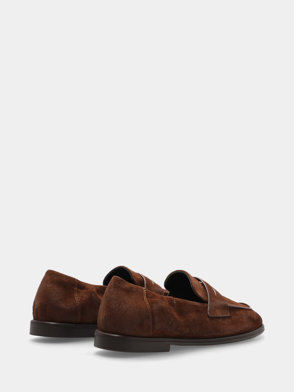 Mocassino in suede testa di moro con mascherina a bocca di leone