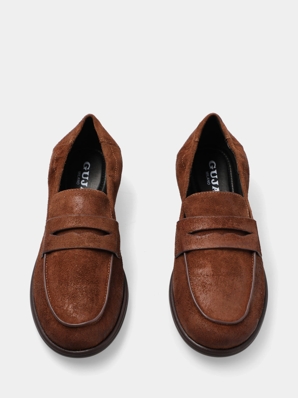 Mocassino in suede testa di moro con mascherina a bocca di leone