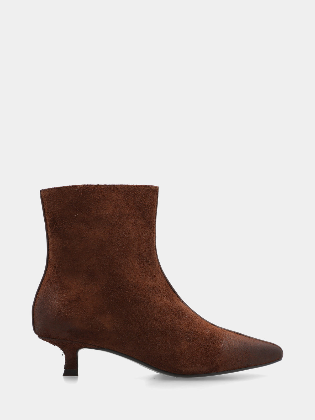 Tronchetto in suede testa di moro con tacco a calice