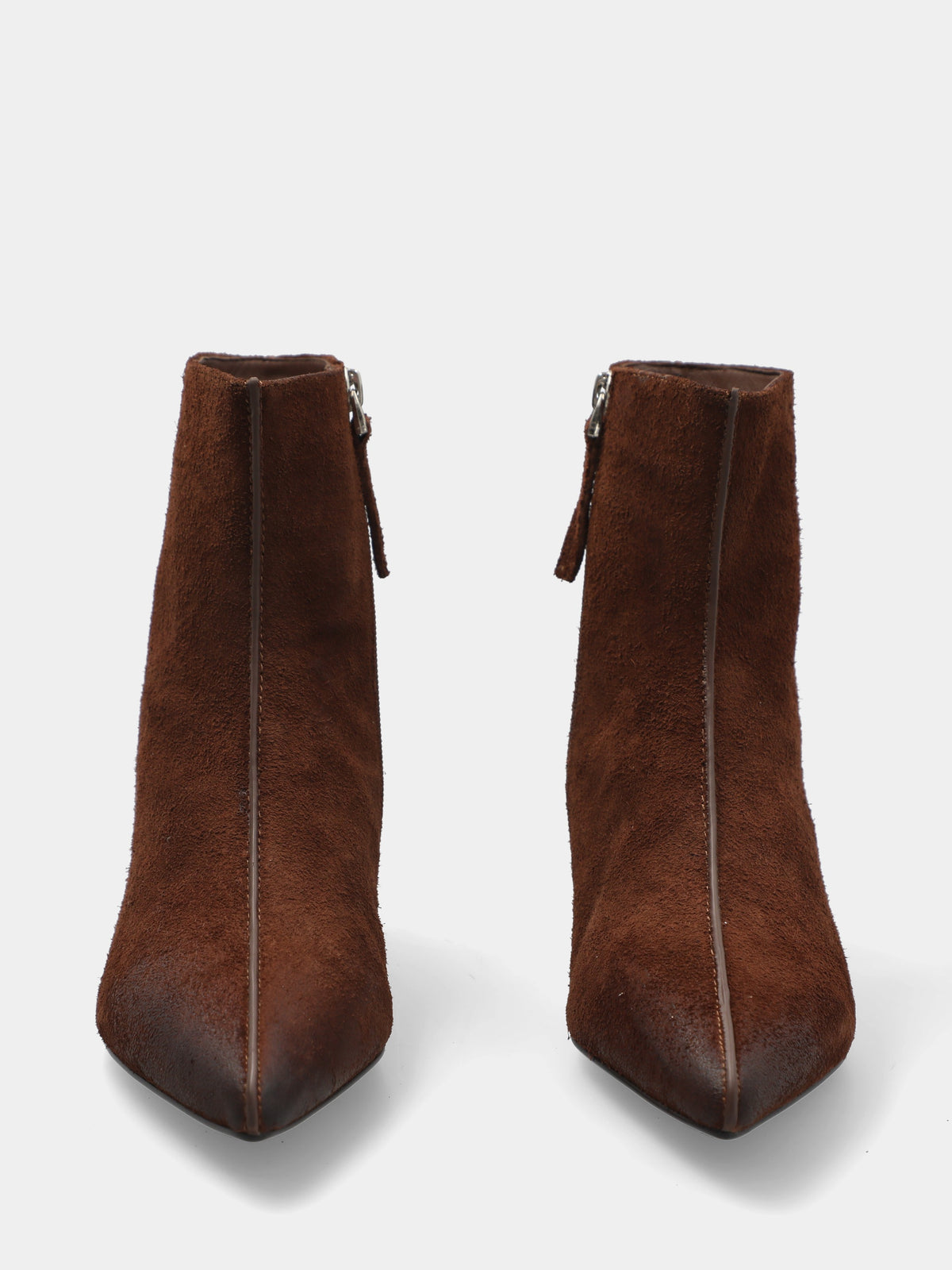 Tronchetto in suede testa di moro con tacco a calice