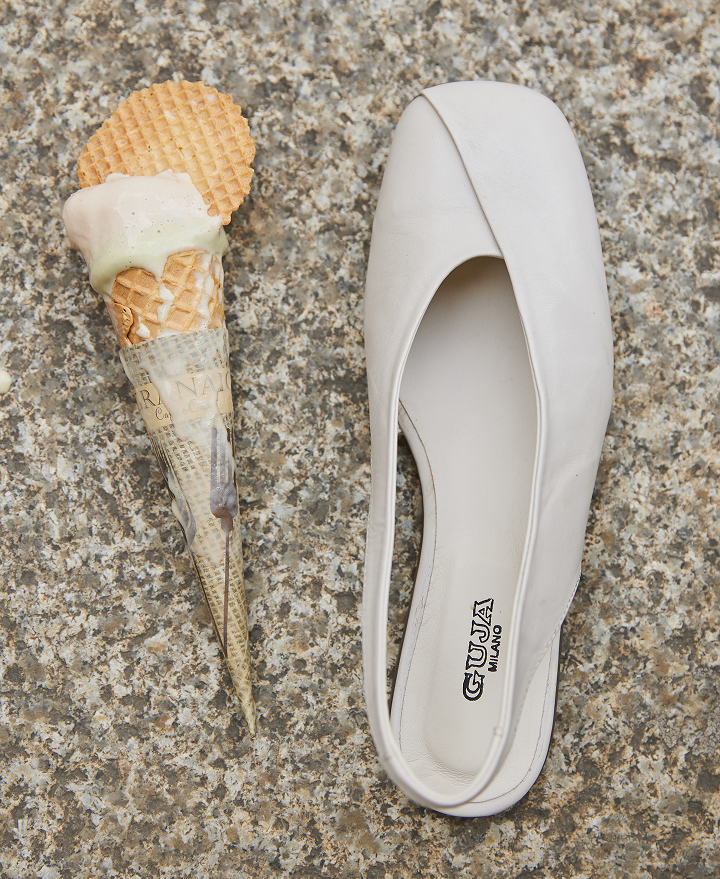 Ballerina Guja in nappa bianca