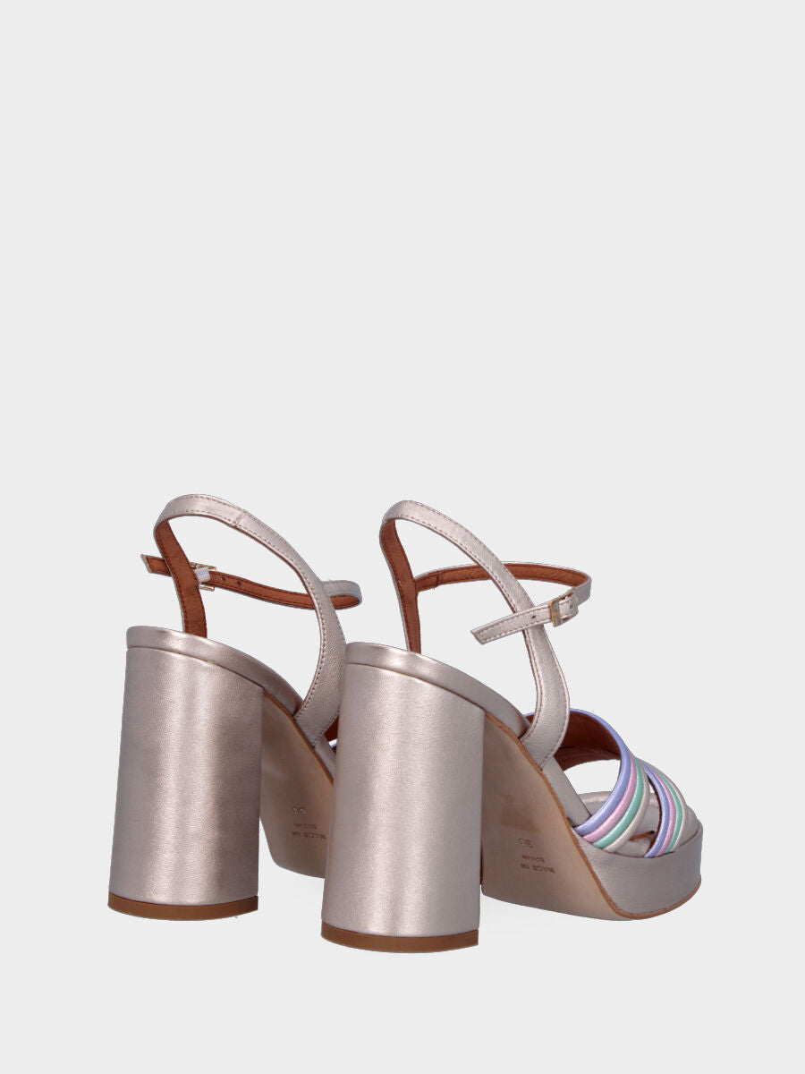 Multicolor laminated sandal with straps