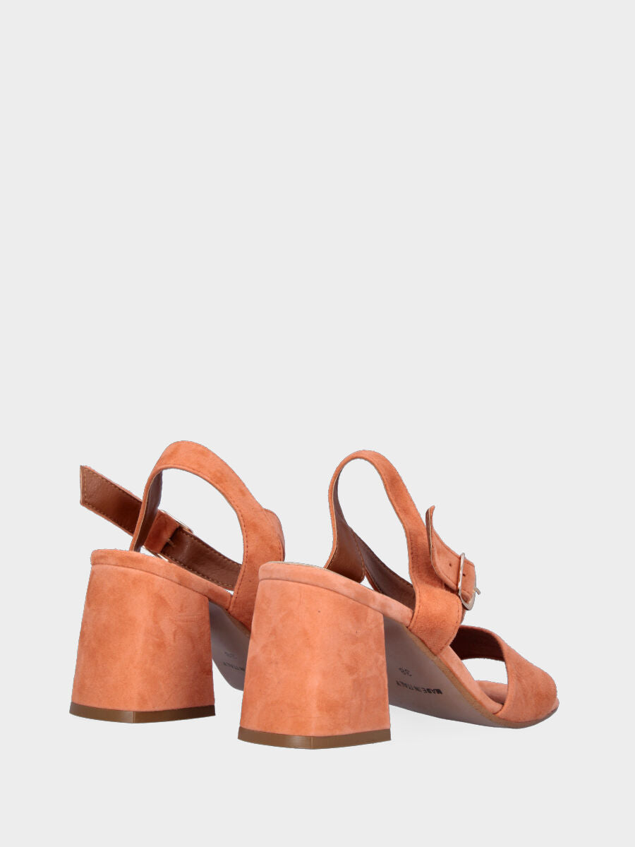 Sandalo monoblocco in vitello rosso con fascia ripiegata