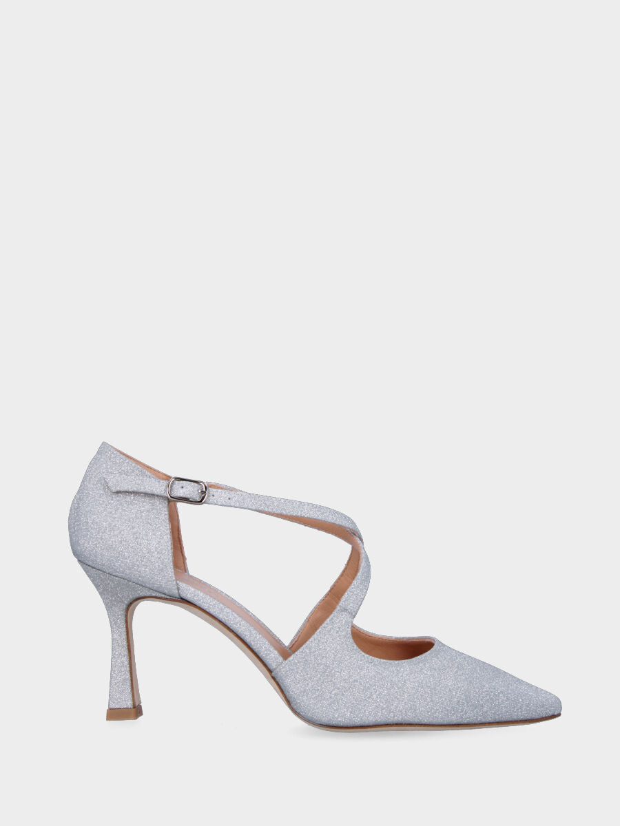 Silver glitter effect pumps