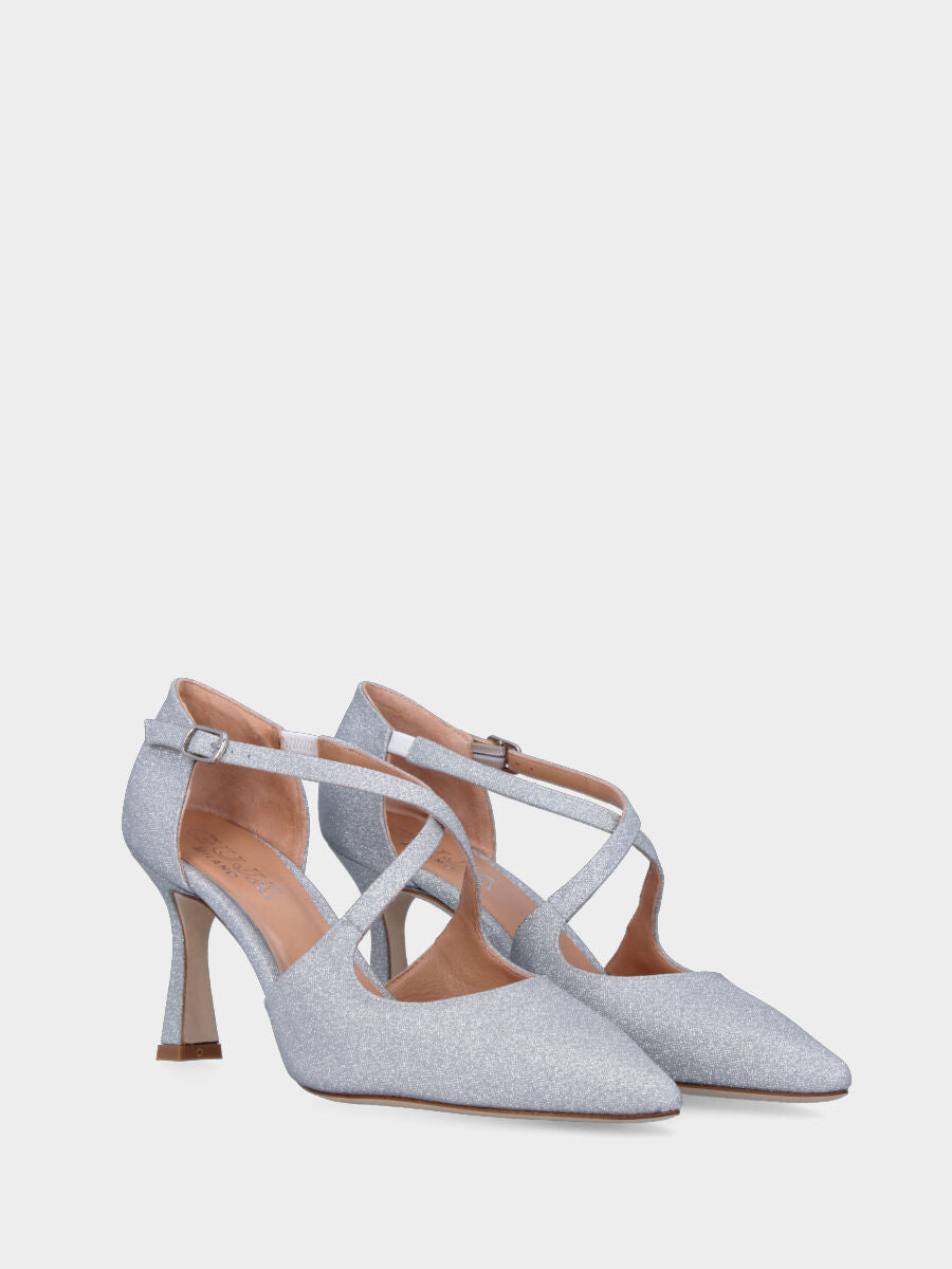 Silver glitter effect pumps