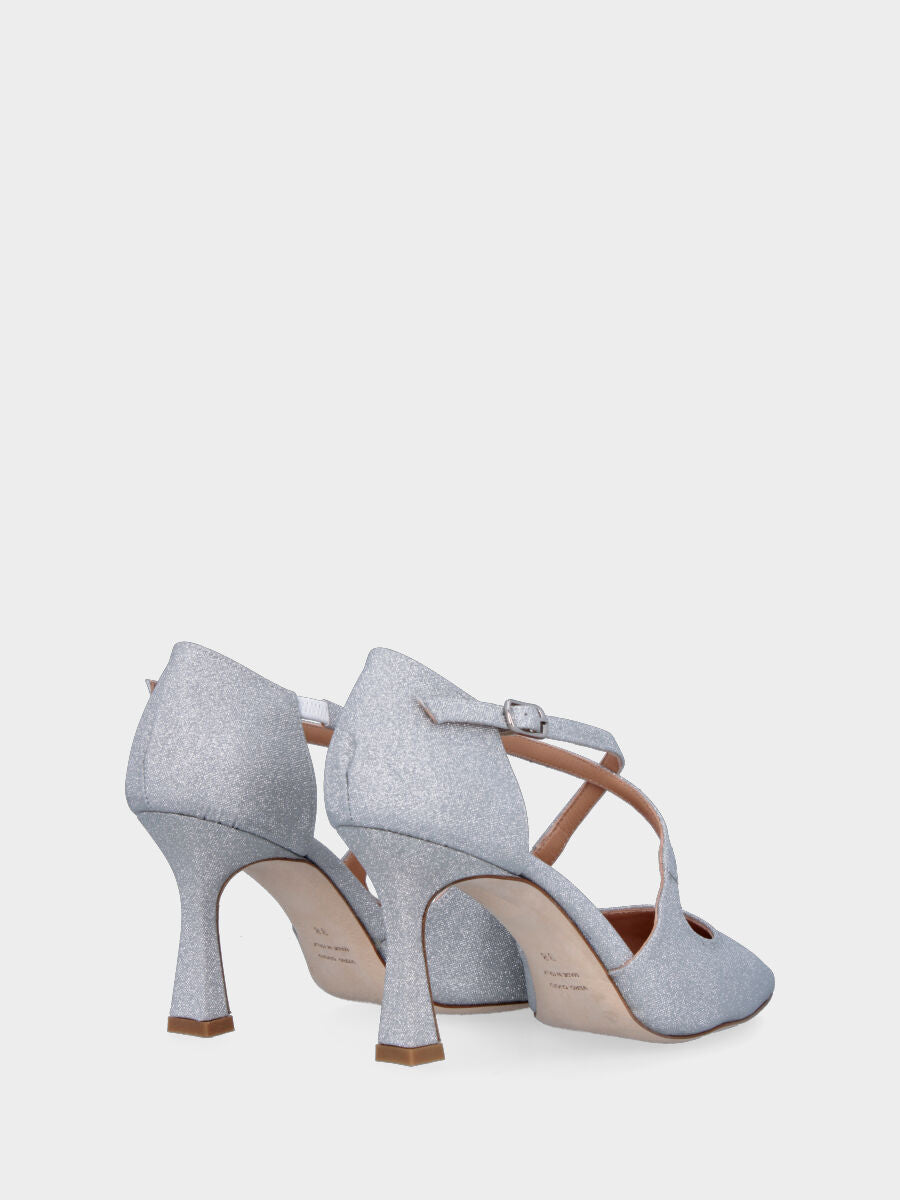 Silver glitter effect pumps