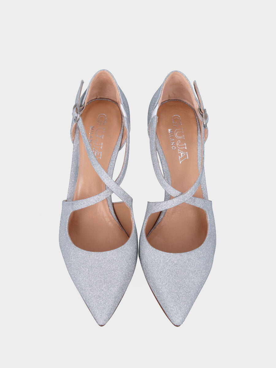 Silver glitter effect pumps