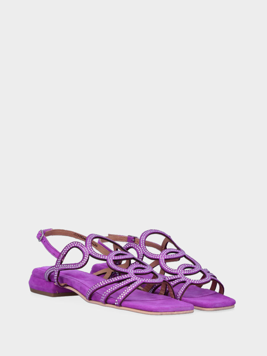 Sandalo monoblocco in vitello rosso con fascia ripiegata