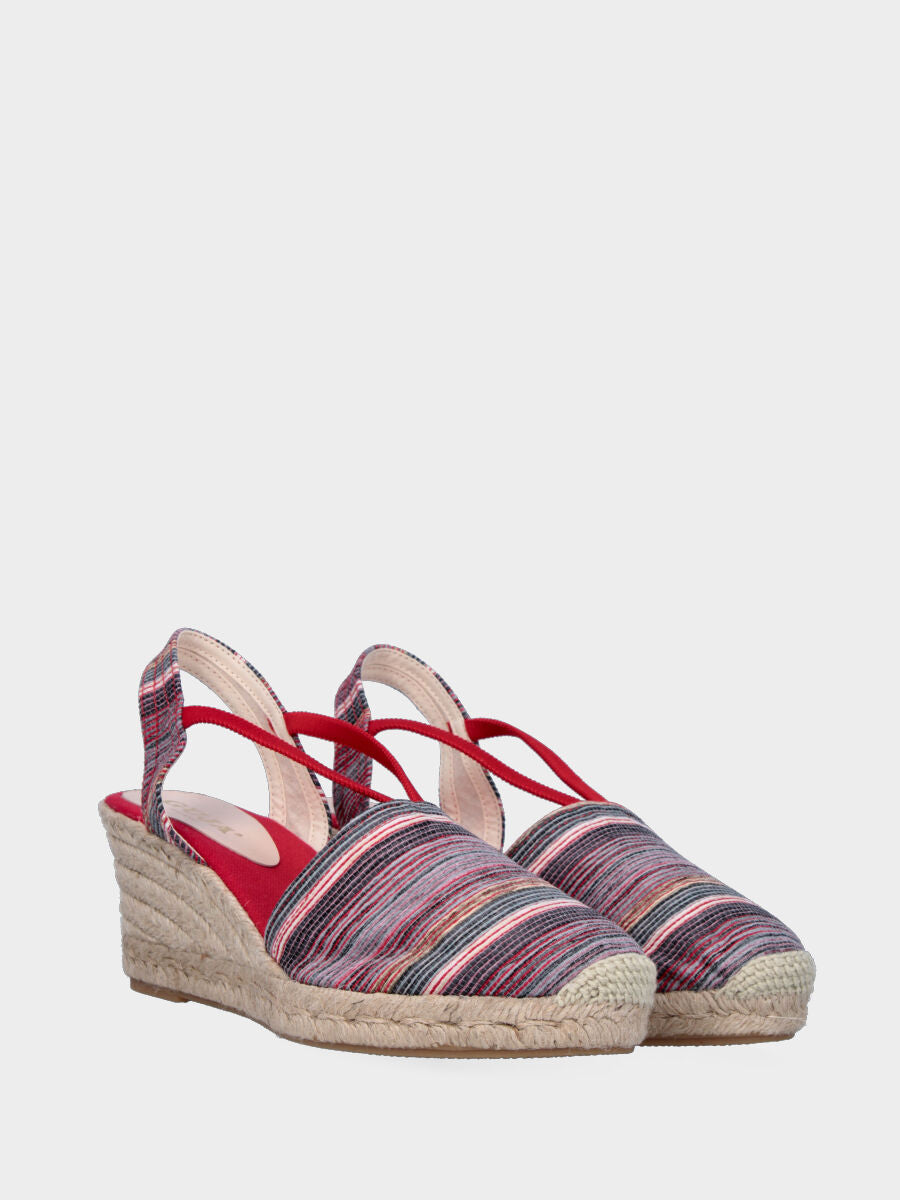 Campesina multicolor in tessuto con listini elasticizzati
