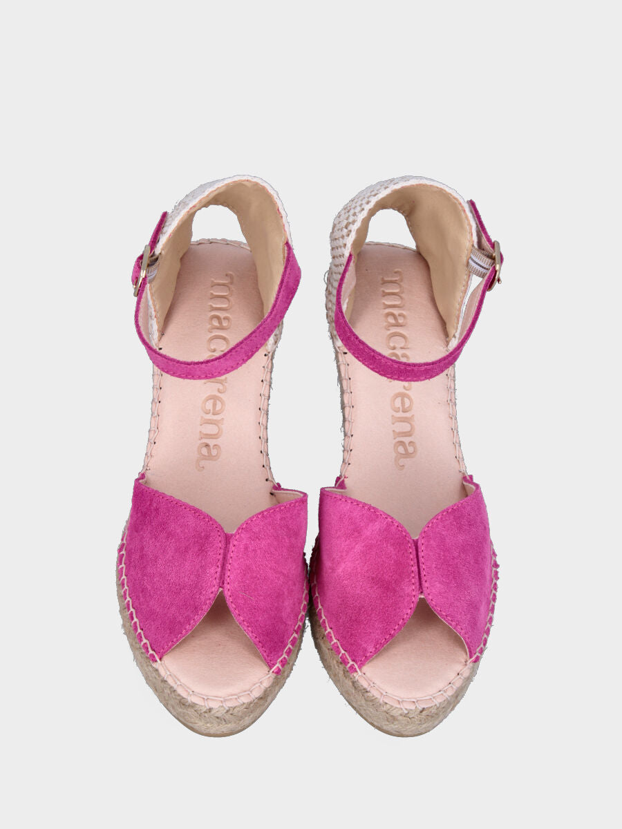 Campesina fuchsia en cuir avec bande