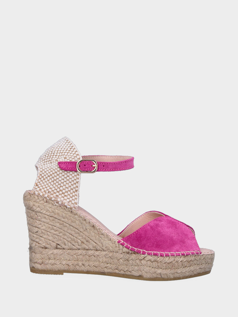 Campesina fuchsia en cuir avec bande