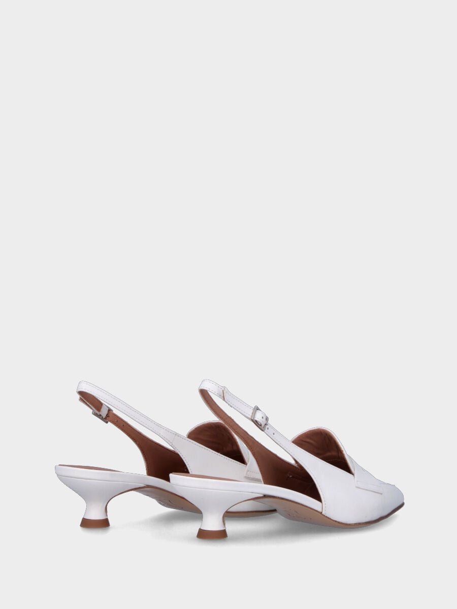 Mocassino bianco in pelle modello slingback