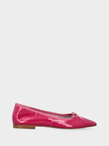 Ballerina fucsia in pelle lucida con laccio