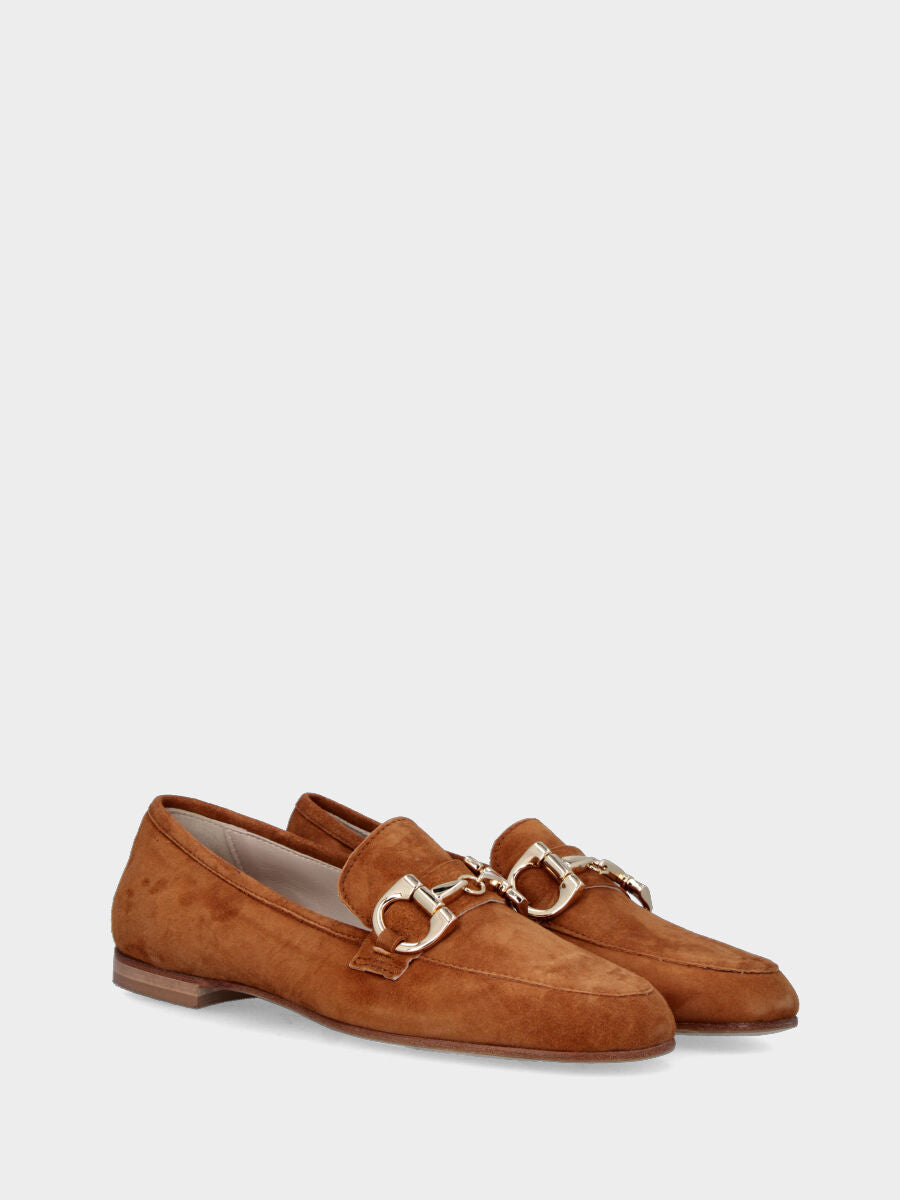 Mocassin en cuir avec morsetto doré