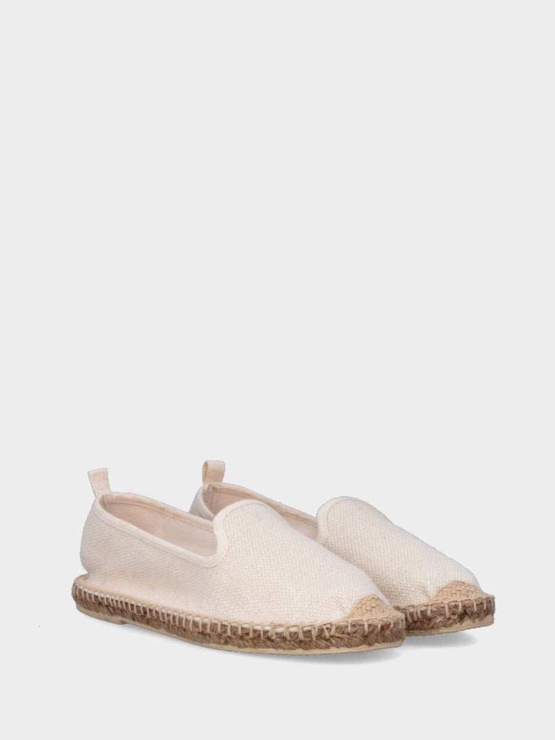 Espadrillas bianca in tessuto con suola in corda