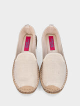 Espadrillas bianca in tessuto con suola in corda