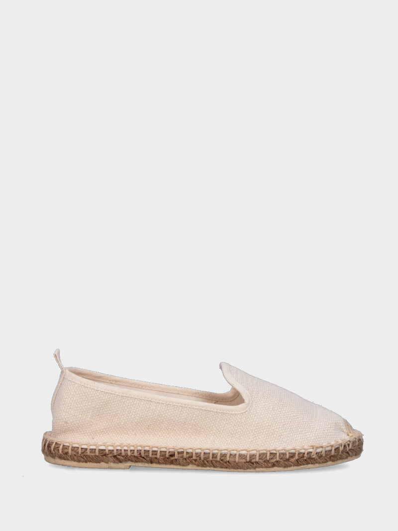 Espadrillas bianca in tessuto con suola in corda