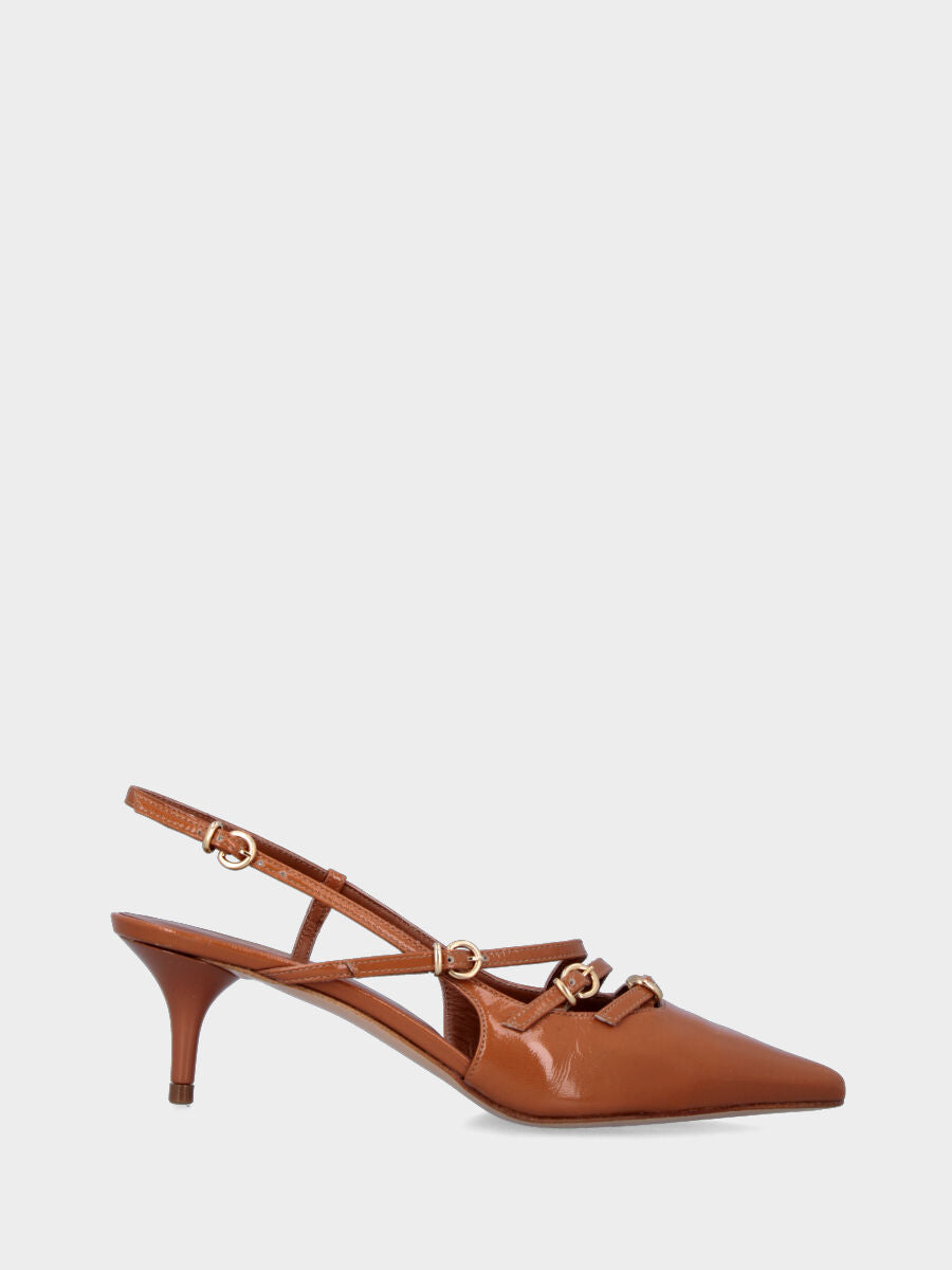 Slingback en cuir naplak avec boucles décoratives