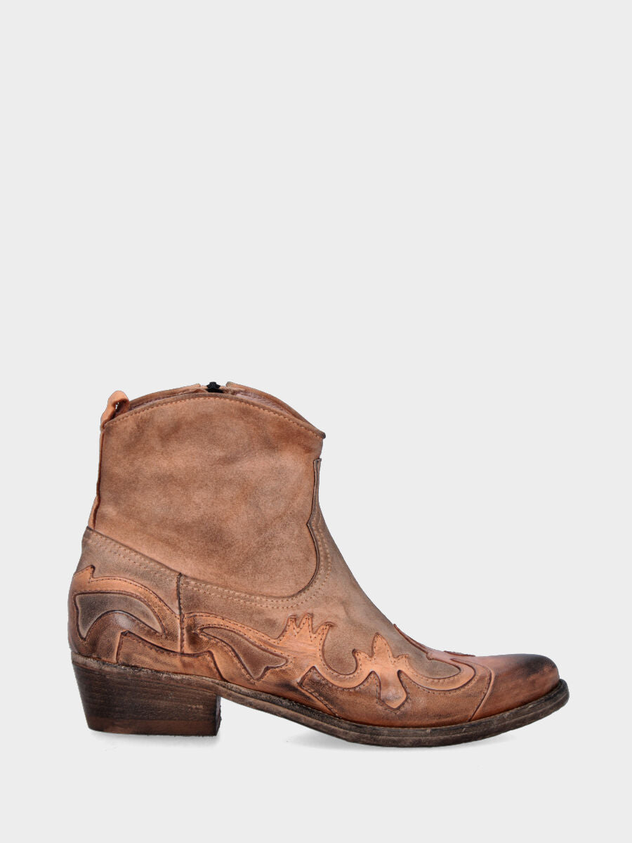 Campero basse cuir en cuir avec flammes