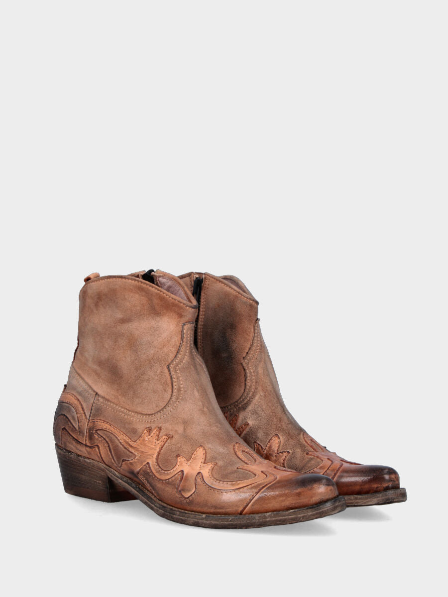 Campero basse cuir en cuir avec flammes