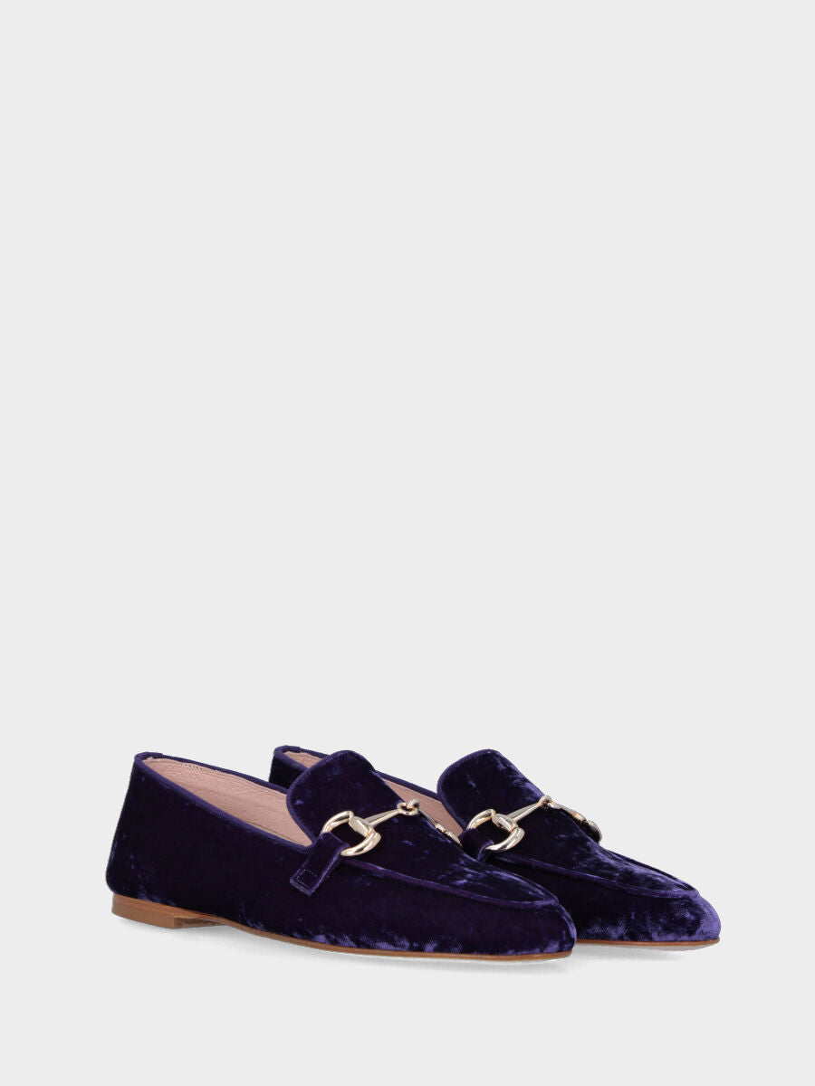 Mocassin violet en tissu avec morsetto