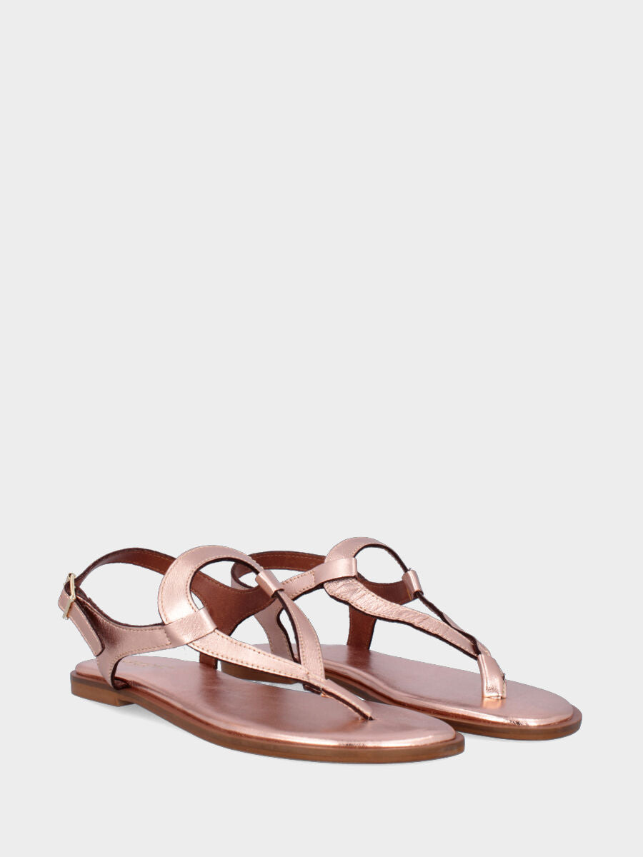 Sandalo monoblocco in vitello rosso con fascia ripiegata