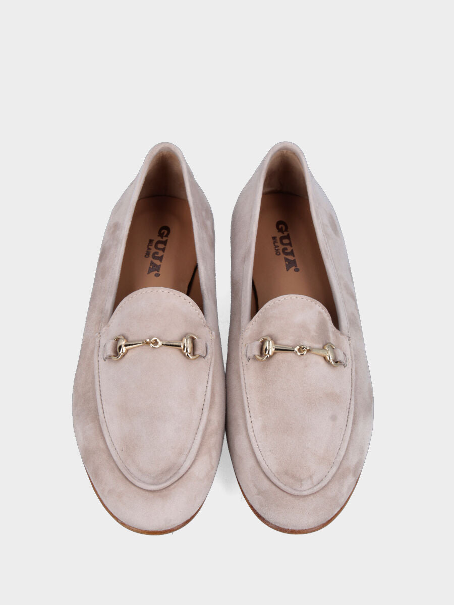 Mocassino in nappa nera con morsetto e mascherina con fascetta