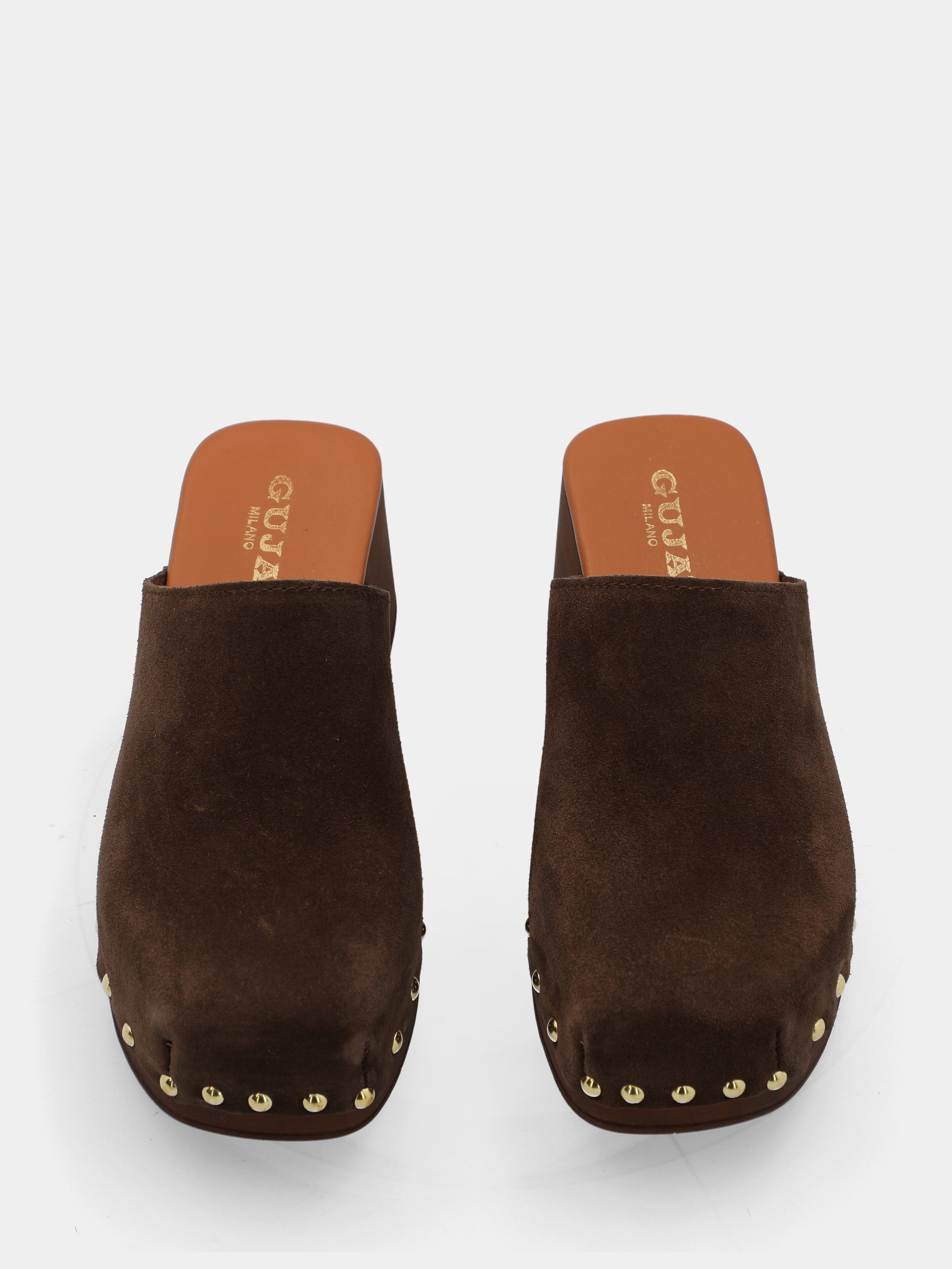 Sabot in velour testa di moro con pianta chiodata