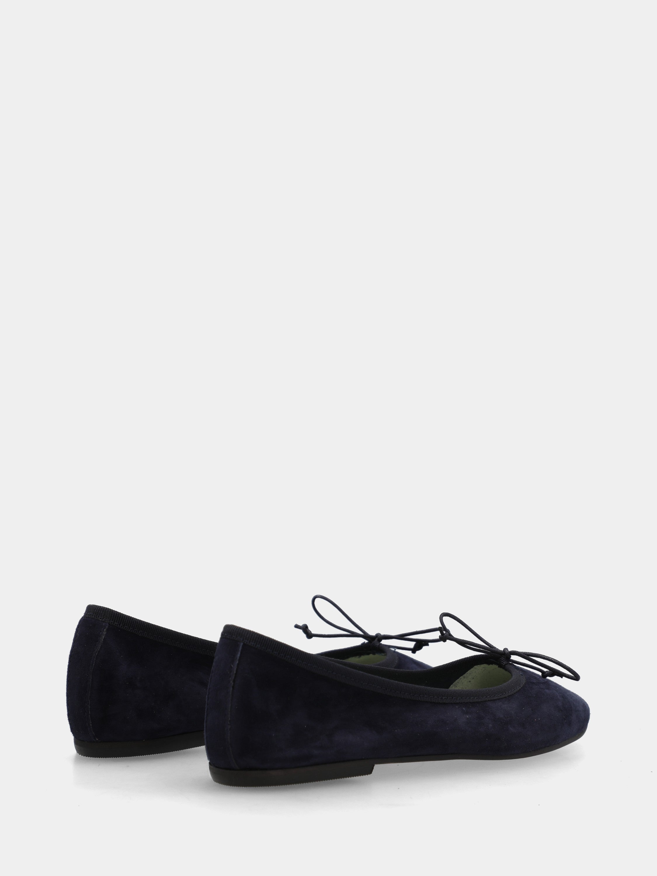 Ballerine en suède bleu avec lanière au col