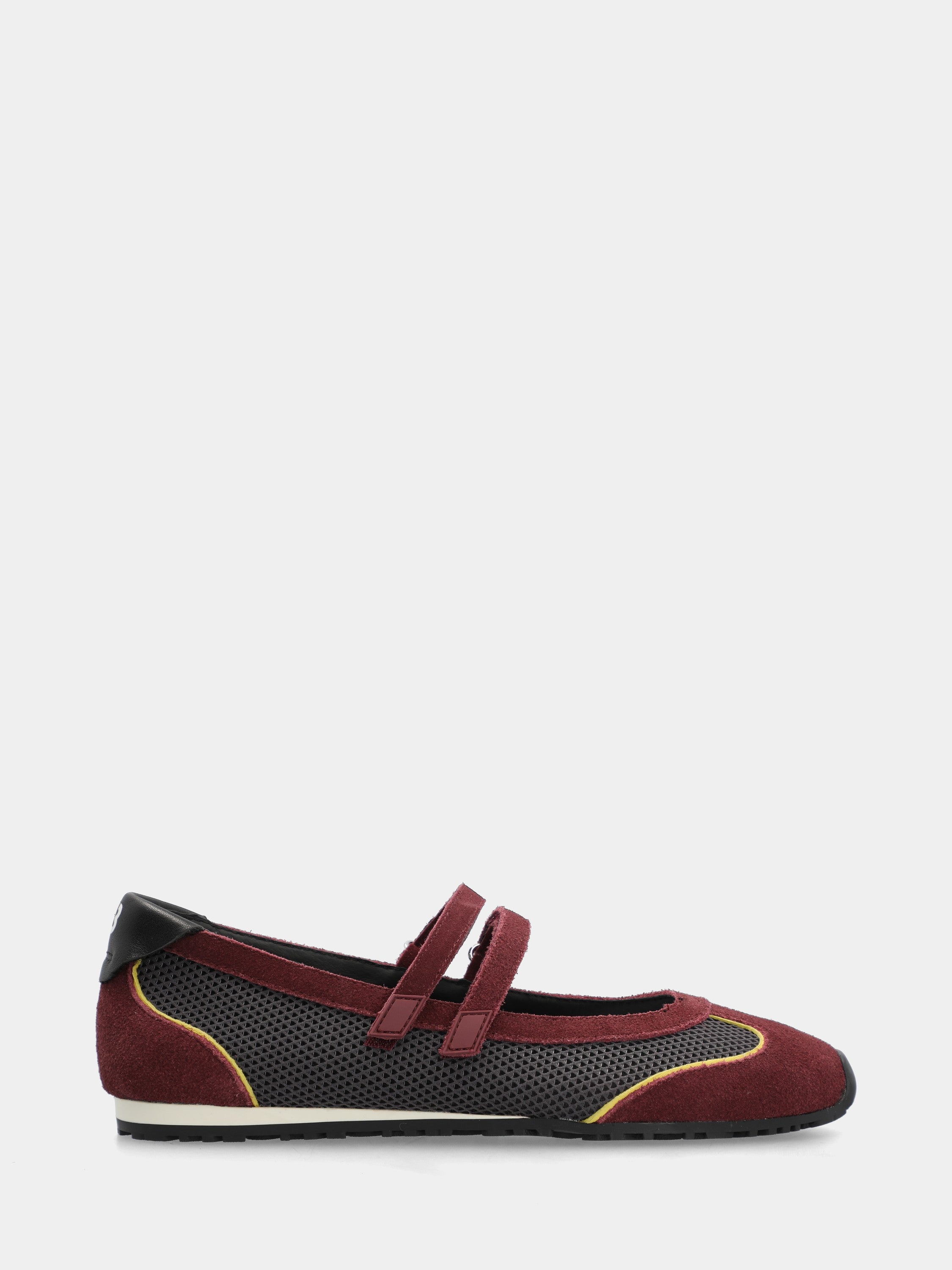 Sneakers in camoscio bordeaux con doppi cinturini