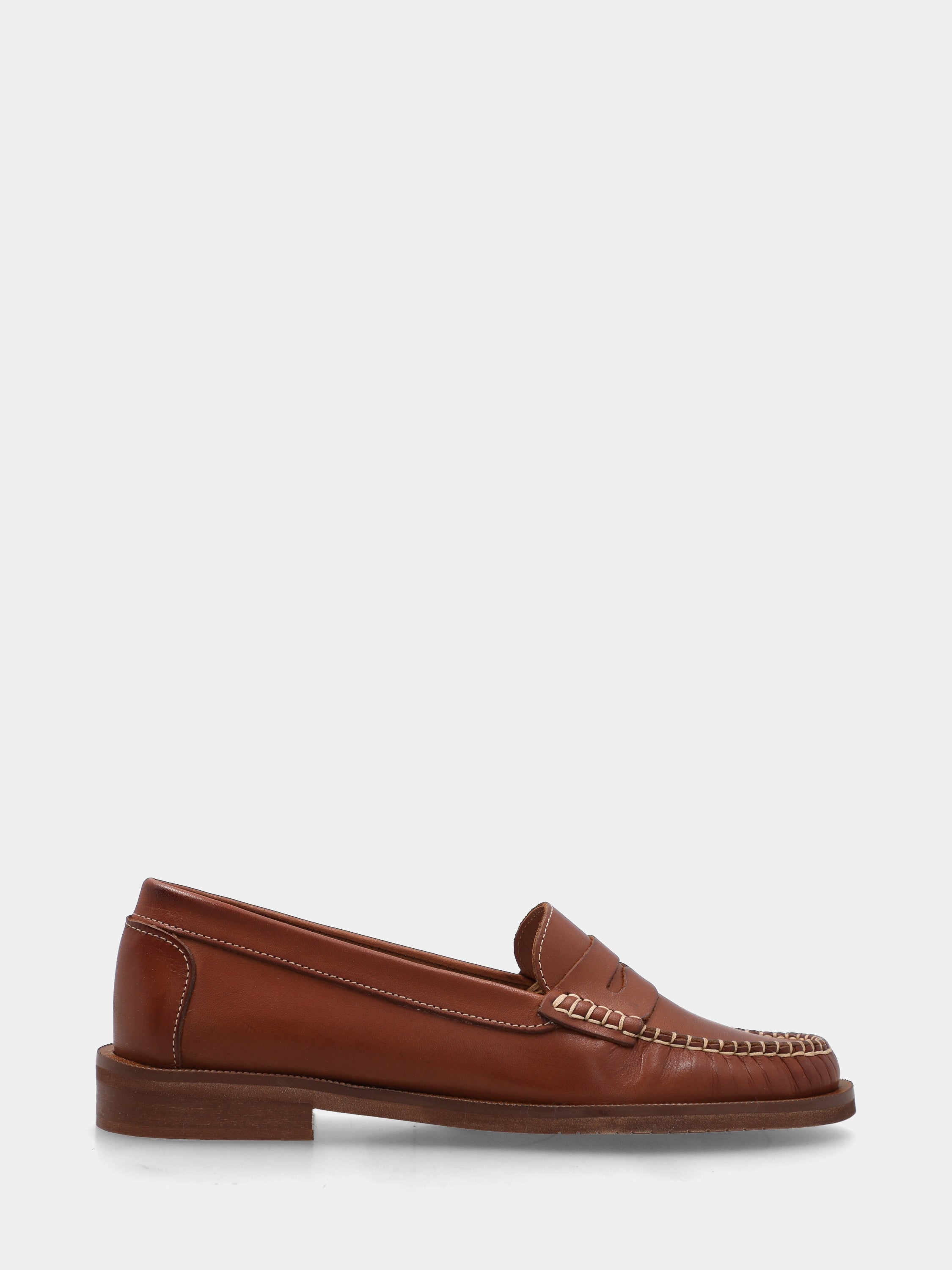 Mocassin en veau marron avec masque en forme de bouche de lion